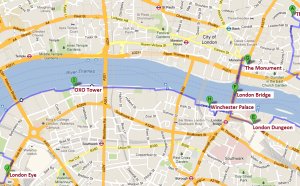London Tower Bridge map
